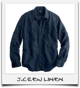 J.Crew Irish Linen Camp Shirt (Deep Harbor)